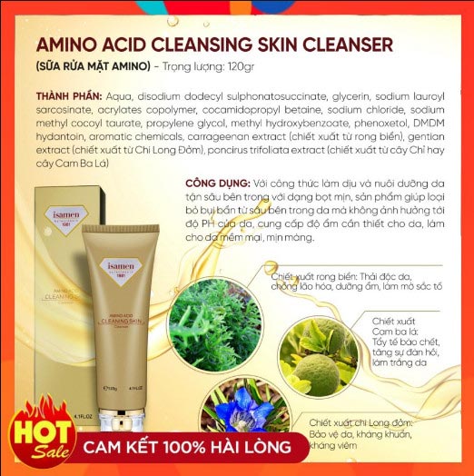 Sữa rửa mặt amino isamen Sữa rửa mặt amino isamen